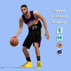 3D Rigged Mikal Bridges Phoenix Suns NBA