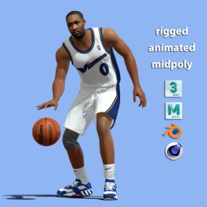 3D Rigged Gilbert Arenas Washington Wizards NBA