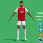 3D Rigged William Saliba Arsenal 2024