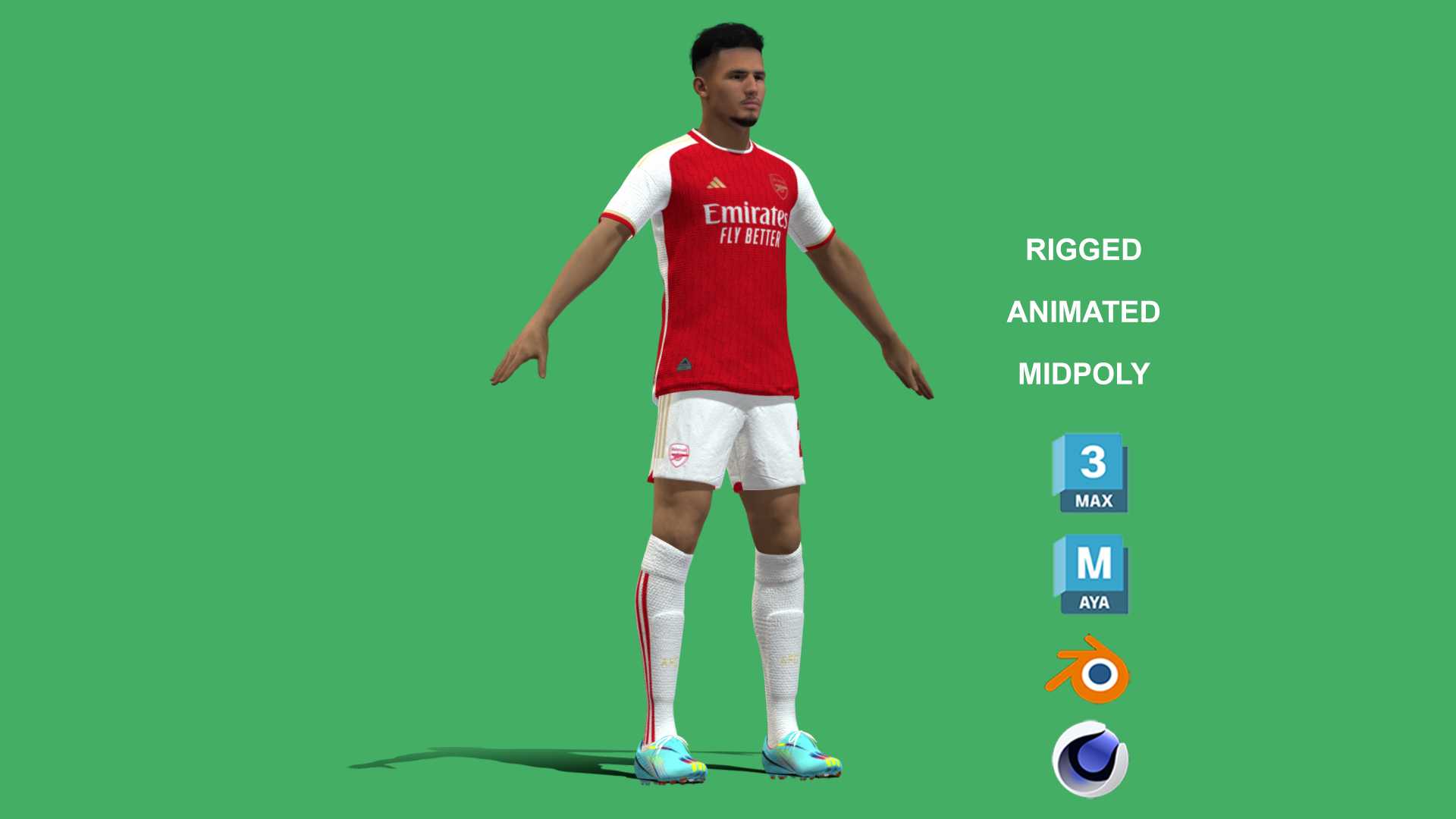 Saliba_2 3D Rigged William Saliba Arsenal 2024