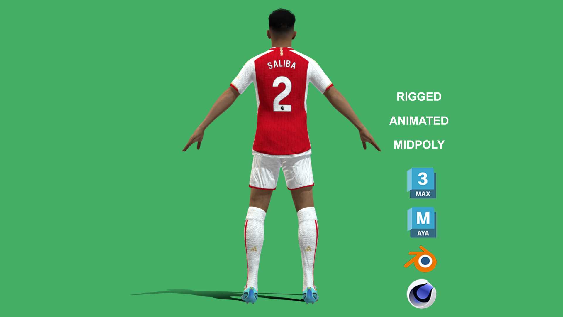 Saliba_5 3D Rigged William Saliba Arsenal 2024