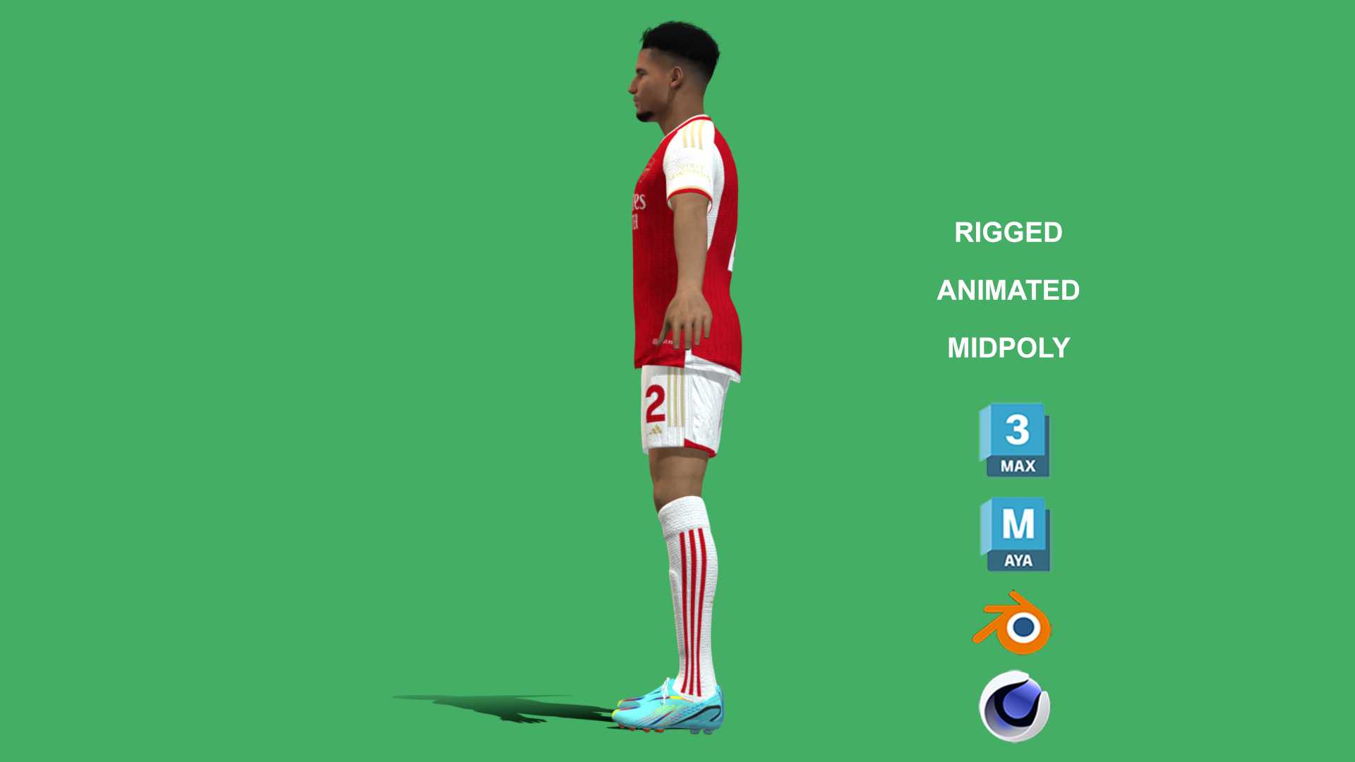 Saliba_7 3D Rigged William Saliba Arsenal 2024