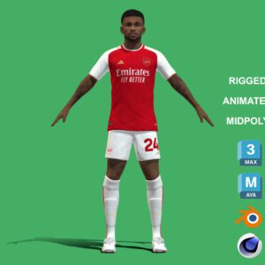 3D Rigged Reiss Nelson Arsenal 2024