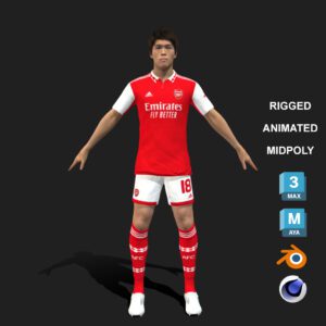 3D Rigged Takehiro Tomiyasu Arsenal 2023
