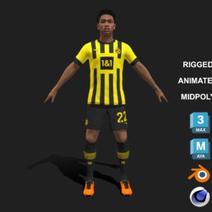 3D Rigged Jude Bellingham Borussia Dortmund 2023