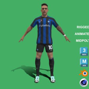 3D Rigged Lautaro Martínez Inter Milan 2023