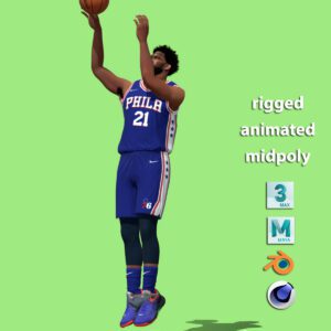 3D Rigged Joel Embiid NBA shooting