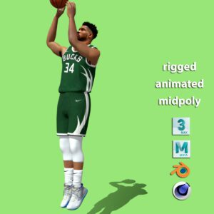 3D Rigged Giannis Antetokounmpo NBA shooting