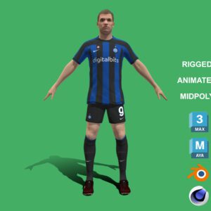 3D Rigged Edin Dzeko Inter Milan 2023