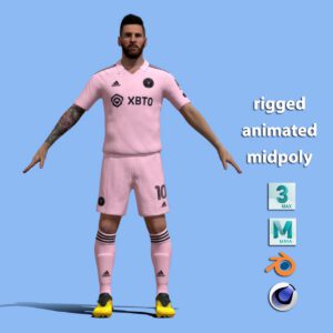 T-Pose Rigged Lionel Messi Miami