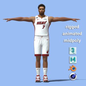 T-Pose Rigged Kyle Lowry Miami Heat NBA