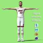 T- Pose Rigged Kevin Love Miami Heat NBA
