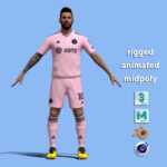 T-Pose Rigged Lionel Messi Miami