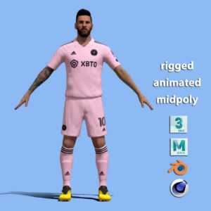 T-Pose Rigged Lionel Messi Miami