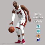 3D Rigged Dwyane Wade Miami Heat