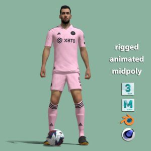 3D rigged Sergio Busquets Miami