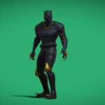 3D Black Panther backflip animation