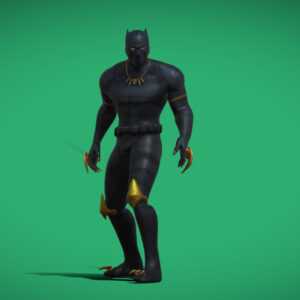 3D Black Panther backflip animation
