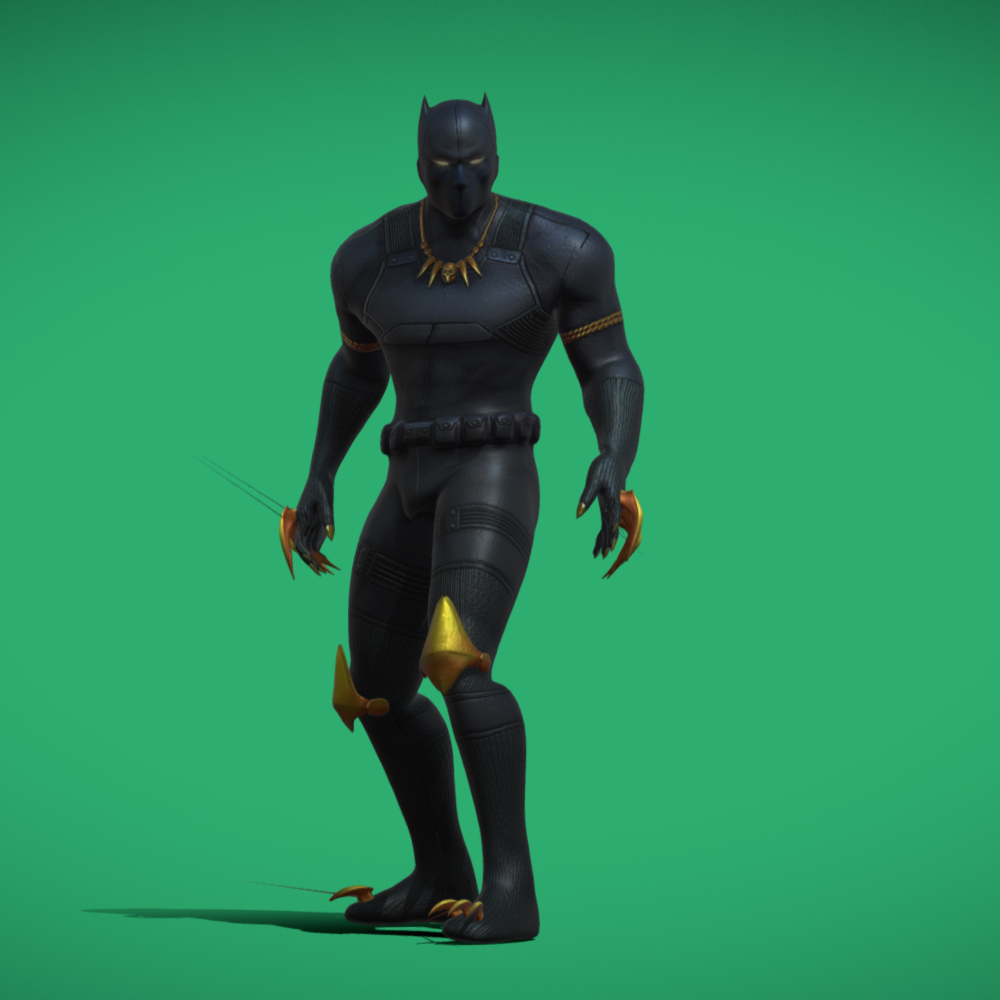 3D Black Panther backflip animation