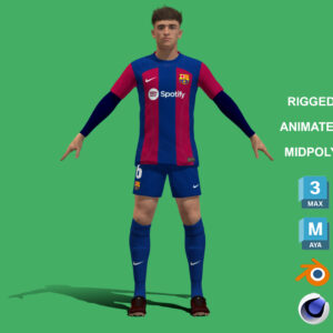3D Rigged Gavi Barcelona 2024
