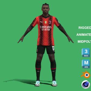 3D Rigged Rafael Leao AC Milan 2024