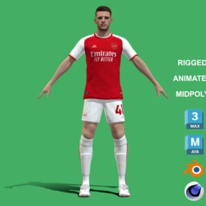 3D Rigged Declan Rice Arsenal 2024