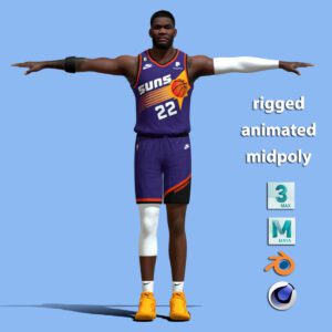 T-Pose rigged Deandre Ayton Phoenix Suns NBA