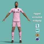 T-Pose rigged Sergio Busquets Miami