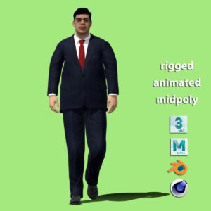Fat Businessman walking