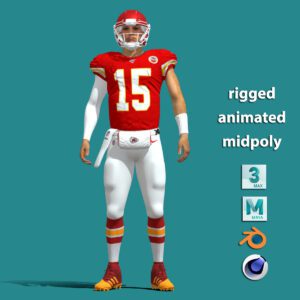 3D rigged Patrick Mahomes NFL