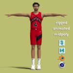 T-Pose rigged Scottie Barnes Toronto Raptors NBA