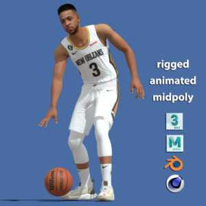 3D Rigged CJ Mc Collum New Orleans NBA