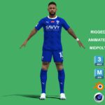 3D Rigged Neymar T-pose Al-Hilal 2024