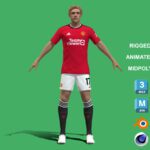 3D Rigged Rasmus Hojlund Manchester United 2024