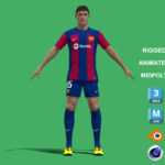 T-pose Body + Face Rigged Andreas Christensen Barcelona 2024