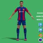 3D Rigged Ferran Torres Barcelona 2024