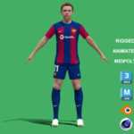 3D Rigged Frenkie de Jong Barcelona 2024