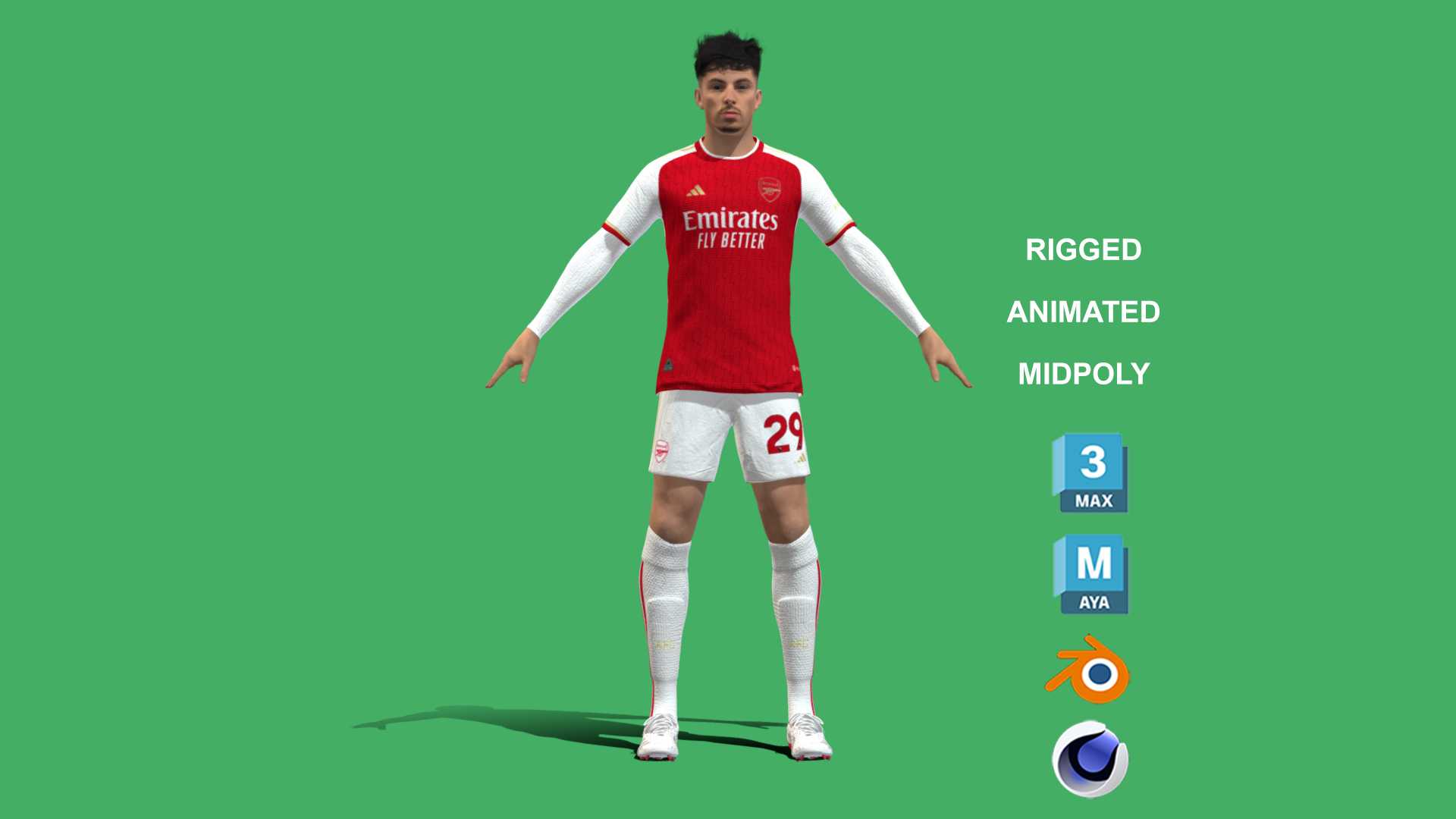 Havertz_1 3D Rigged Kai Havertz Arsenal 2024