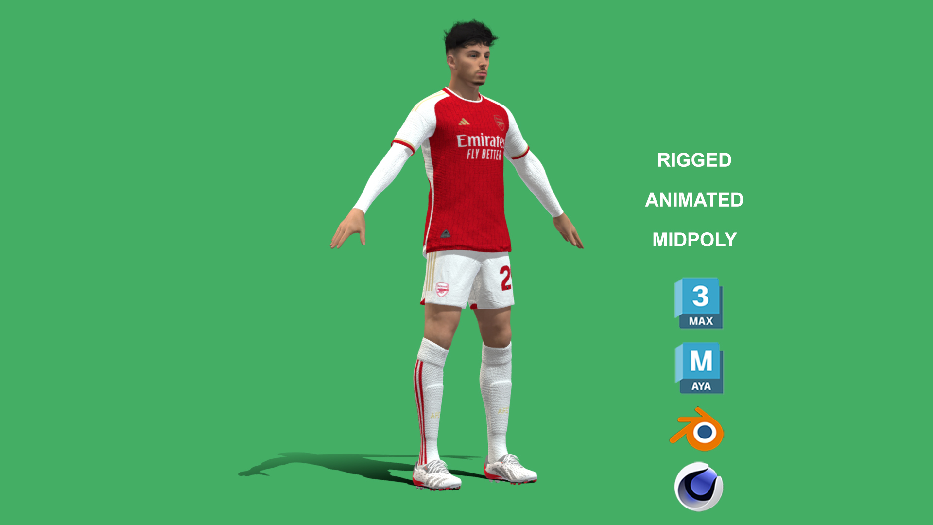 Havertz_2 3D Rigged Kai Havertz Arsenal 2024