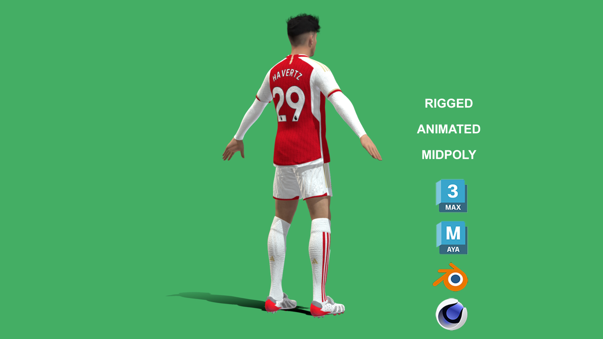 Havertz_4 3D Rigged Kai Havertz Arsenal 2024