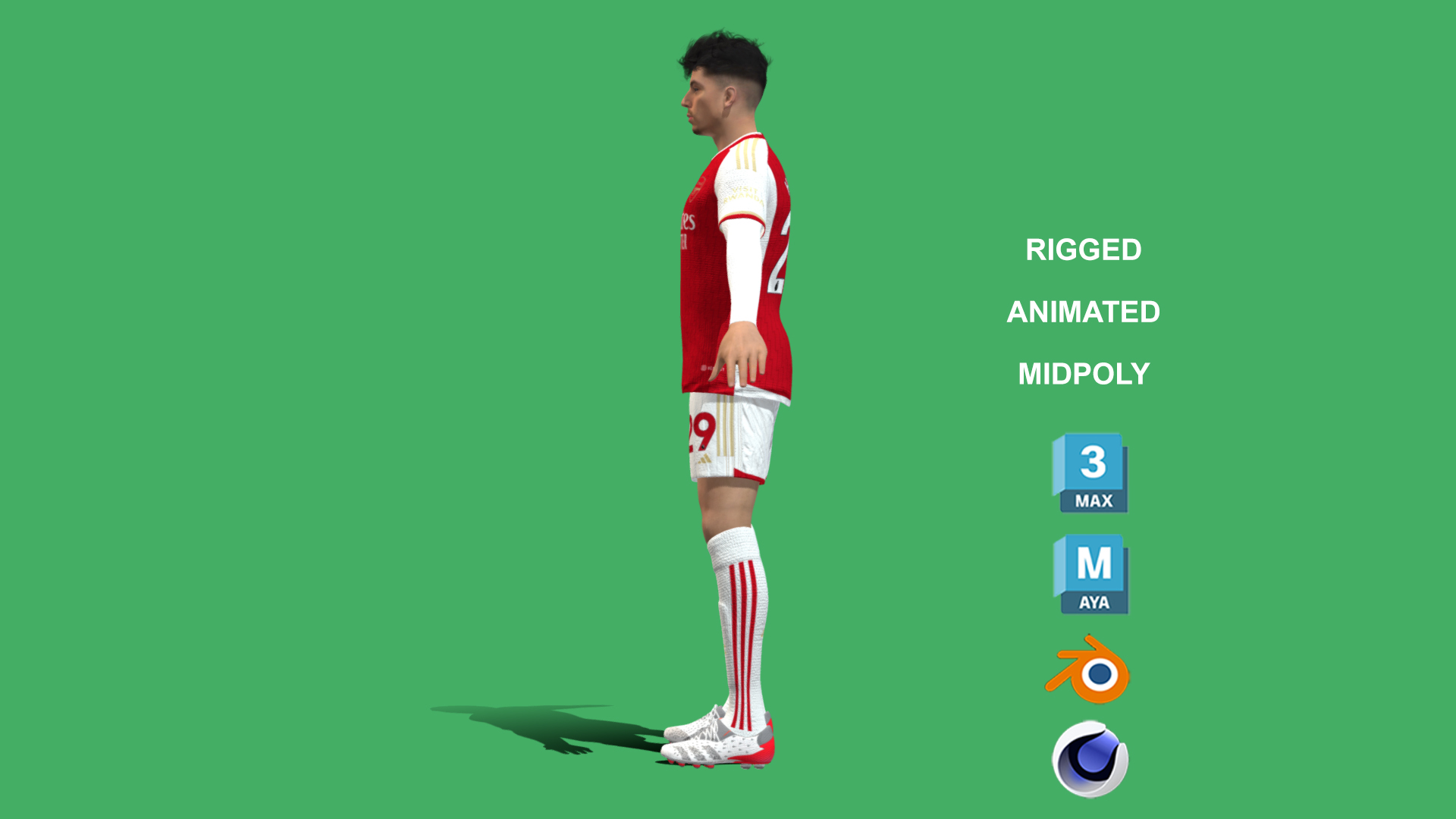 Havertz_7 3D Rigged Kai Havertz Arsenal 2024