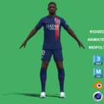 3D Rigged Ousmane Dembele PSG 2024