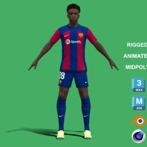 3D Rigged Alejandro Balde Barcelona 2024
