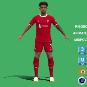 3D Rigged Luis Diaz Liverpool 2024
