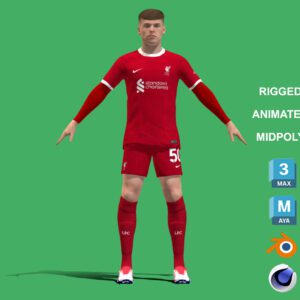 3D Rigged Ben Doak Liverpool 2024