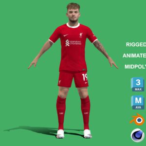 3D Rigged Harvey Elliott Liverpool 2024