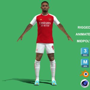 3D Rigged Gabriel Jesus Arsenal 2024