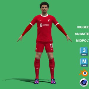 3D Rigged Curtis Jones Liverpool 2024
