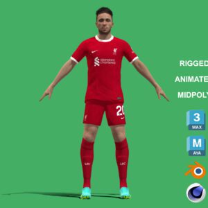 3D Rigged Diogo Jota Liverpool 2024