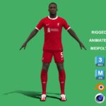 3D Rigged Ibrahima Konate Liverpool 2024